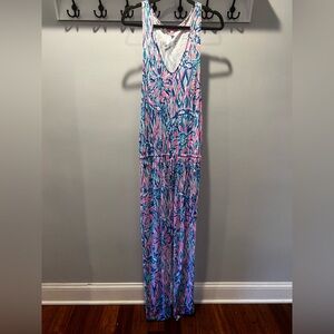 Lilly Pulitzer Pink & Blue Floral Sleeveless One-Piece